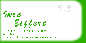 imre eiffert business card